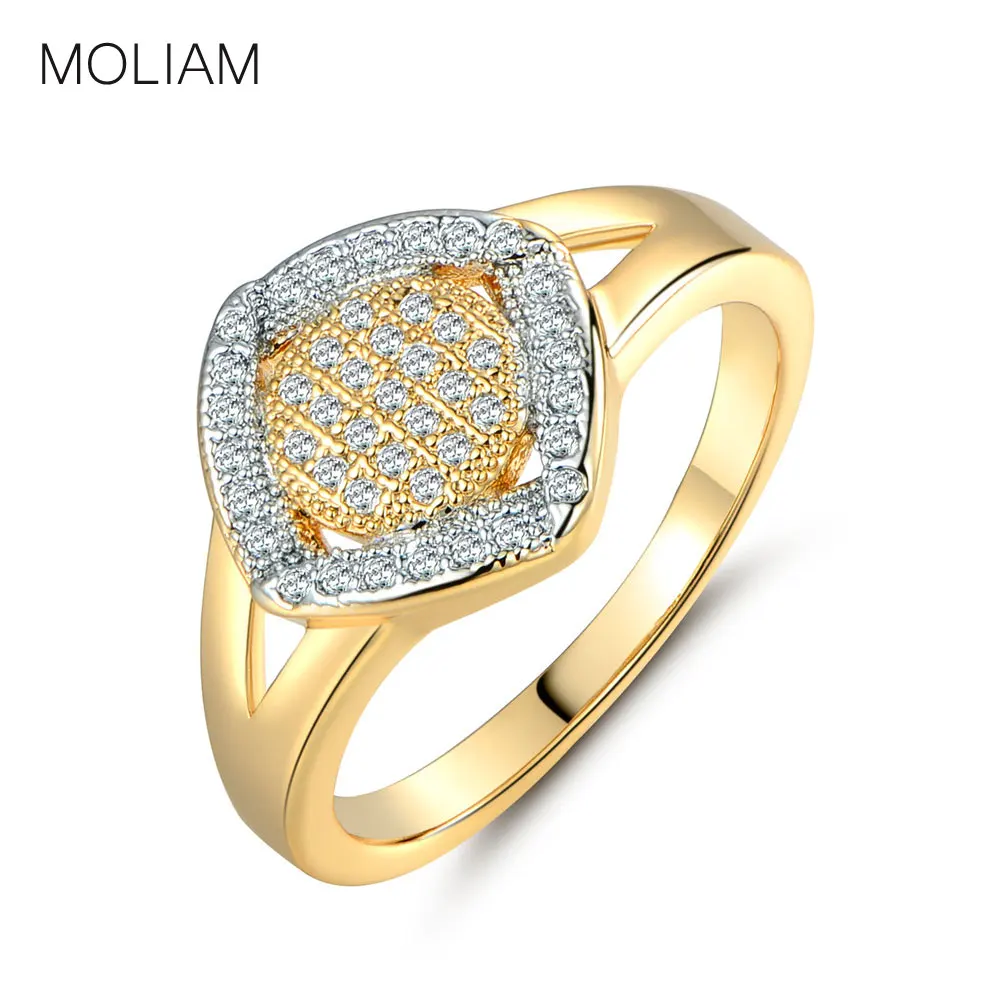 MOLIAM свадебные ювелирные изделия женские кольца золотого цвета роскошные