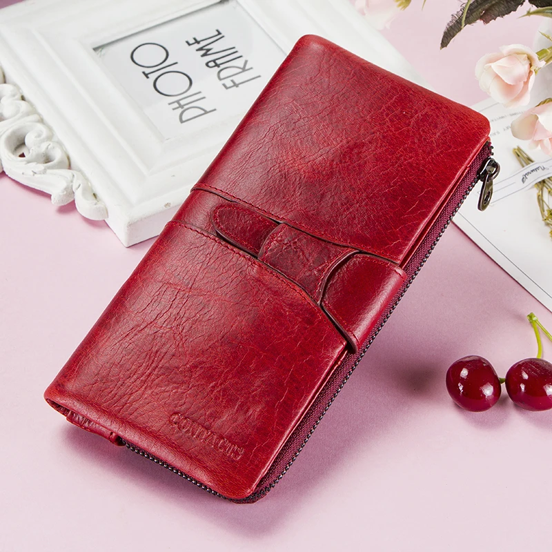 Модный женский кошелек 2021 Длинные кошельки клатч однотонная сумка на молнии для