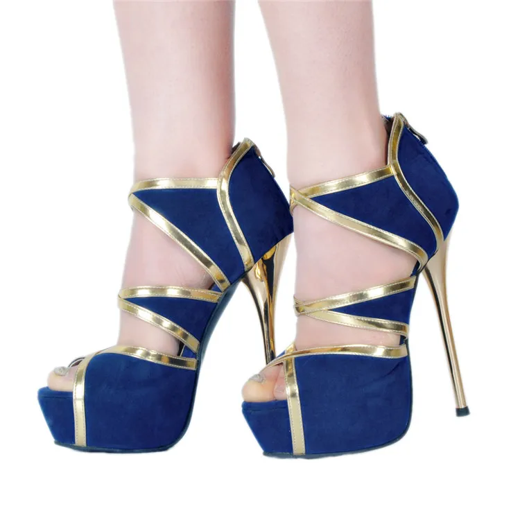 Популярные женские босоножки открытый носок на платформе шпильки Super High большой