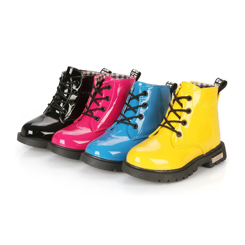 JUSTSL/осенне зимняя модная обувь для мальчиков и девочек Уличные детские кожаные