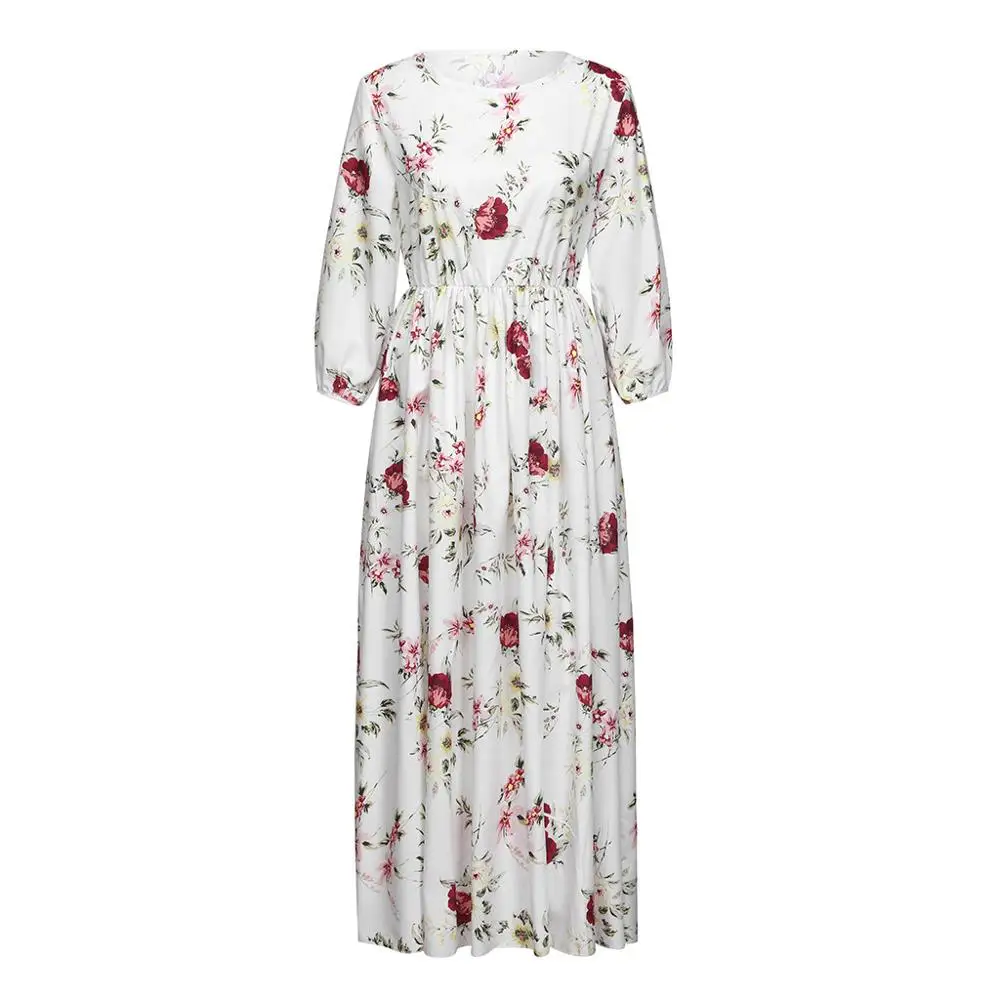 Женские летние платья Boho с коротким рукавом Модные Платья цветочным принтом