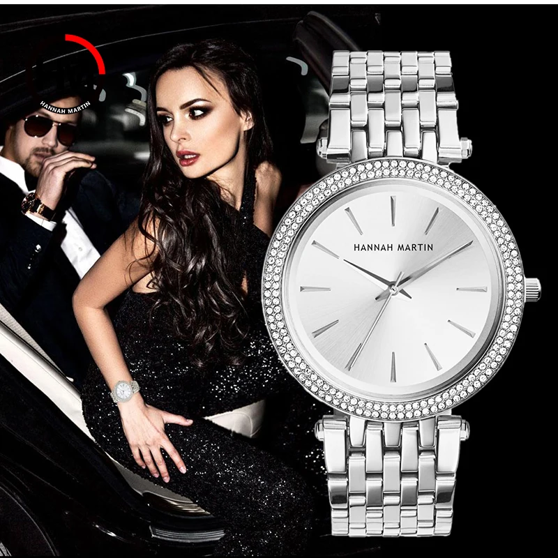 

Top Luxury Brand Silver Steel Women Bracelet Watch Fashion Ladies Wrist Watches Rhinestone Diamond Relogio Feminino Female Clock