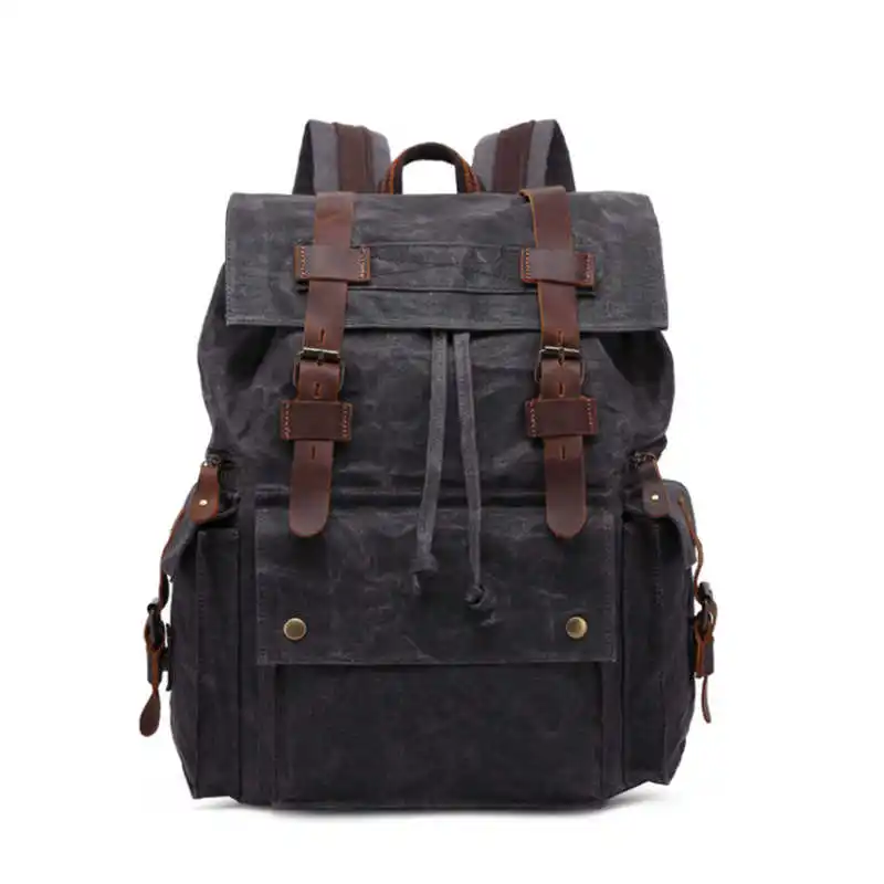 Новые мужские холщовые рюкзаки из вощеной кожи винтажные 15 6 дюймов мужской