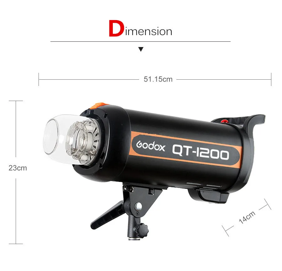 Студийная Стробоскопическая фотовспышка Godox QT 1200 QT1200II 1200Ws для портретной модной