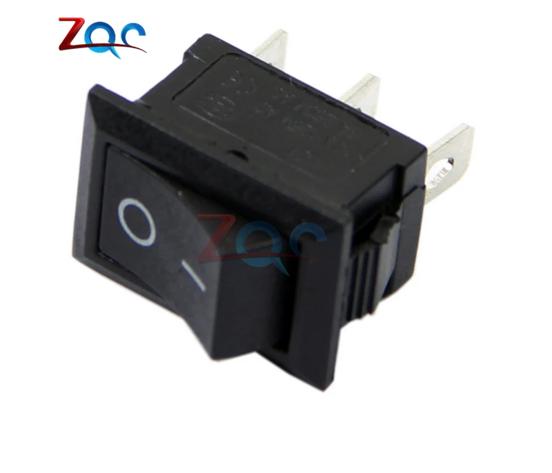 5 шт. AC 6A/250V 10A/125V 3 изоляционный контактный зажим оснастки ВКЛ-ВЫКЛ черный желобковый выключатель рокера