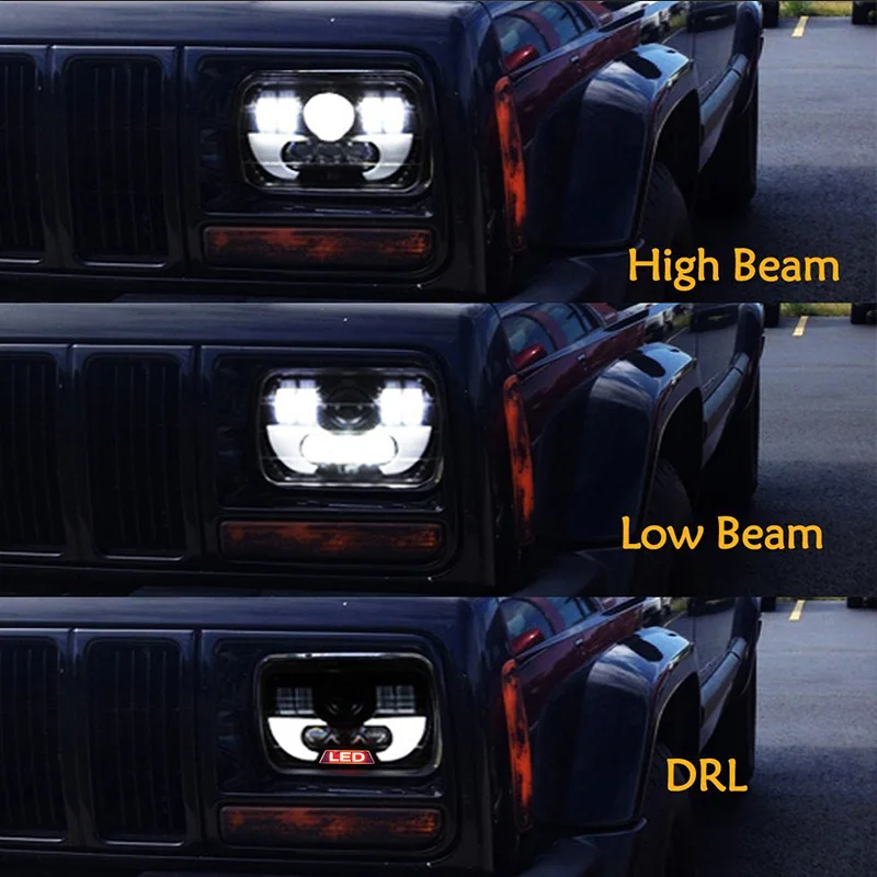 5x" светодиодный фонарь w/DRL светодиодный квадратная фара ПРЕОБРАЗОВАНИЯ H5054 H6054LL 69822 для Jeep Wrangler YJ Cherokee XJ Trucks 4X4 внедорожный