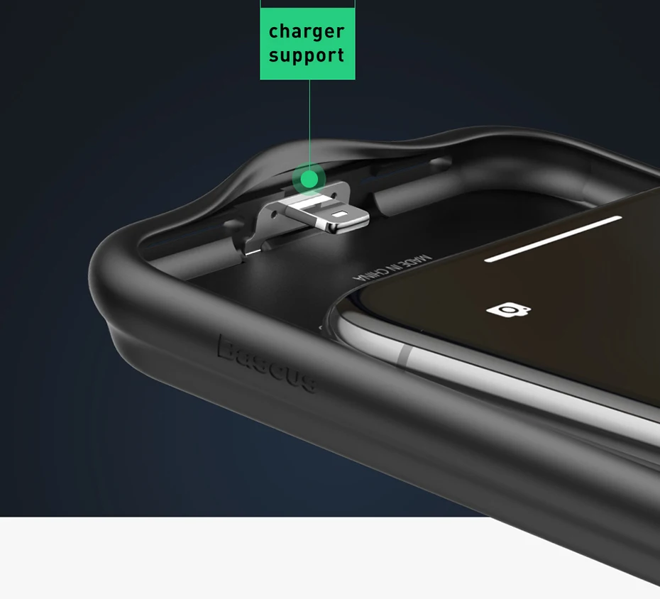 Baseus чехол для зарядного устройства для iPhone Xs Max XR Xs X супер тонкий кожаный чехол для внешних аккумуляторов Liqiod