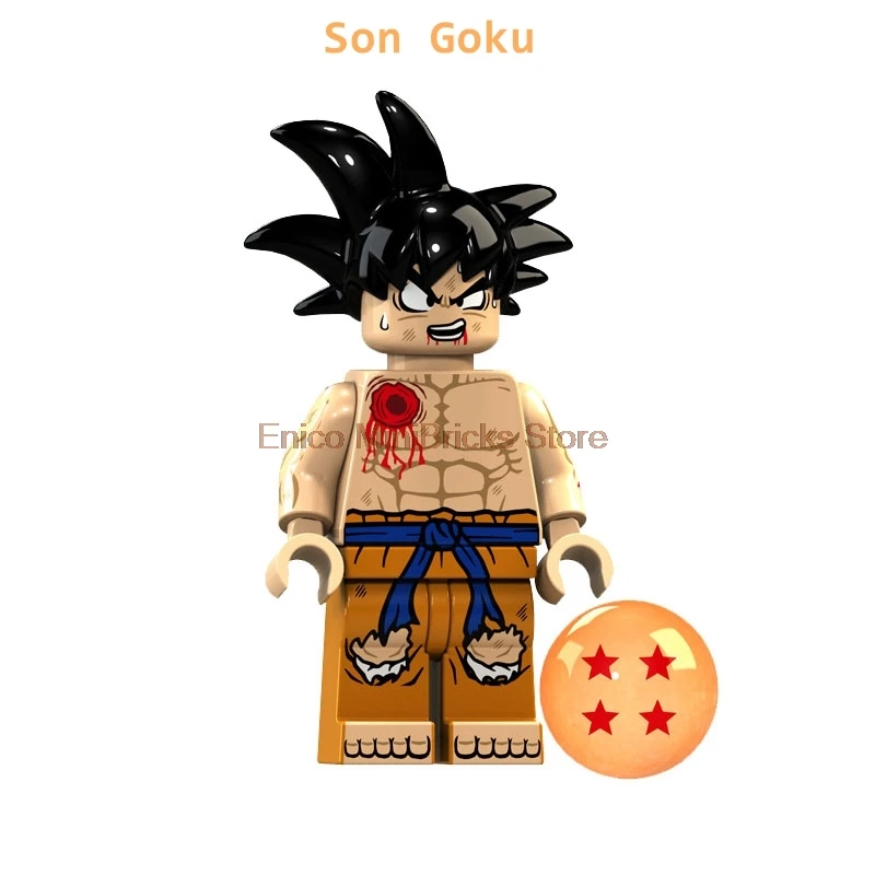 Son Goku Аниме Powerpuff девушка фигурка цветок Лютик пузыри Dragon Ball Супер Герои строительные блоки игрушки для детей - Цвет: Son Goku