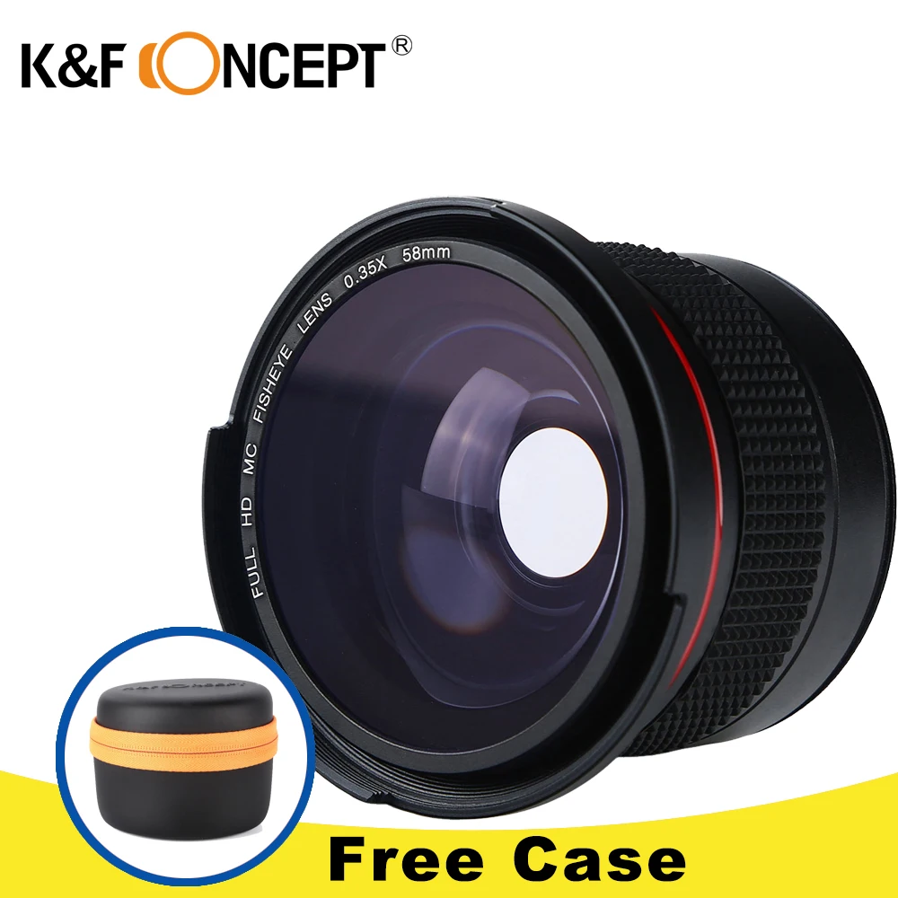 K & F CONCEPT HD 0 35x58 мм Рыбий глаз Макро широкоугольный объектив для Canon EOS 700D 650D 600D 550D Rebel