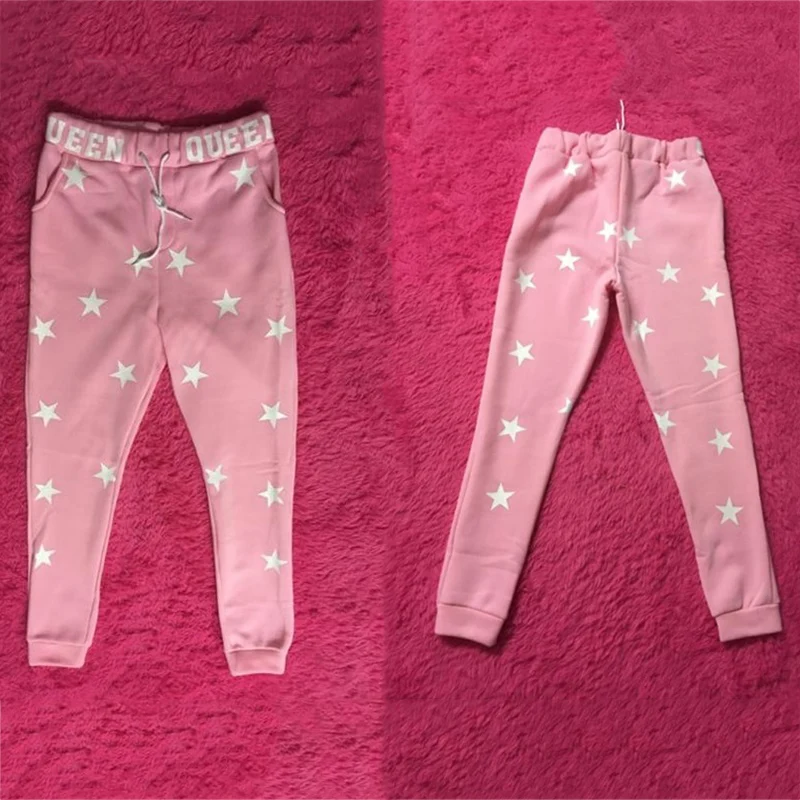 Hot Fashion Women Casual Printed Star Loose Pants Long Trousers Sweatpants Pink Gray Accessory Gifts | Женская одежда