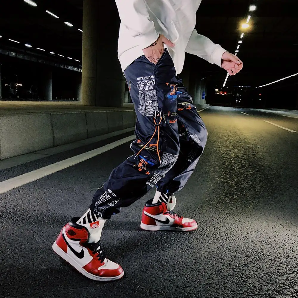 Шаровары мужские спортивные в стиле Харадзюку модные повседневные джоггеры с