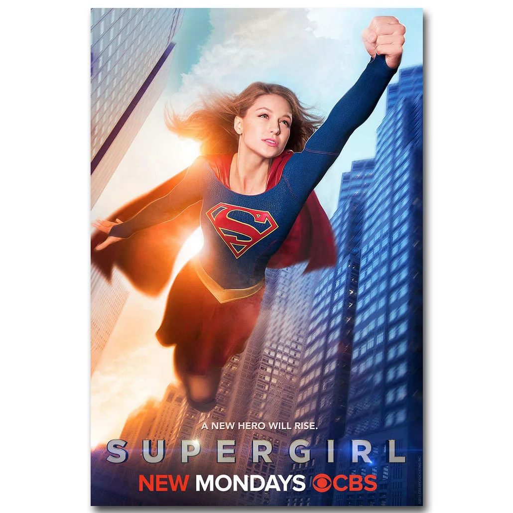 Супердевушка супергерой художественная шелковая ткань постер с принтом 13х20 24х36