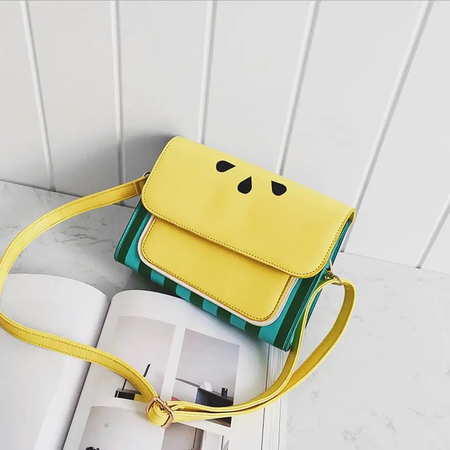 Летний новый хит цвет мультфильм арбуз печати Корейской моды случайные плеча