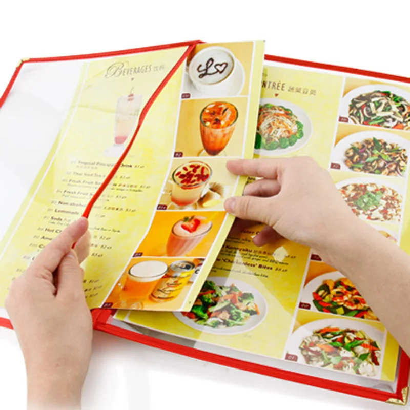 Чехол книжка для меню двойного сложения держатель с 2 страницами и 4 защитными