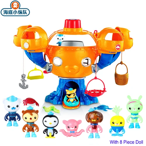 WITH 8 DOLL Октонавты океан Приключения игрушка фигурки светильник музыка Joy замок осьминога сцены детские развивающие игрушки подарок на день рождения - Цвет: WITH 8 DOLL