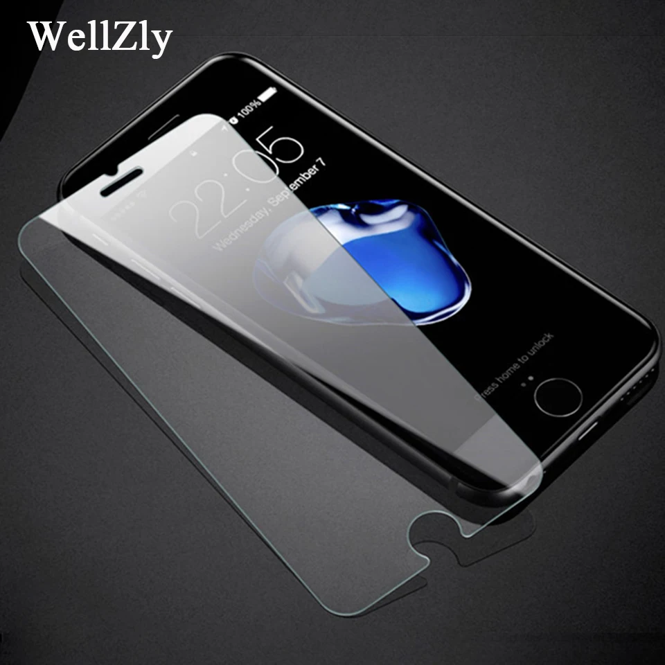 Wellzly для iphone 7 протектор экрана прозрачное стекло x more i5 i6 i6plus i8plus закаленное 5