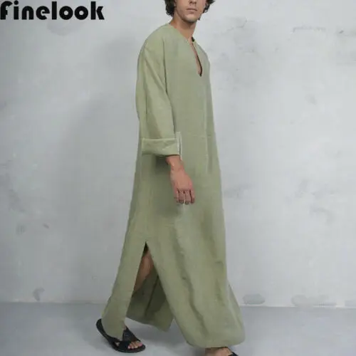 Мода Saudi tobe для мужчин Galabeya Thoub Abaya халат Dishdasha Арабский Кафтан мусульманская