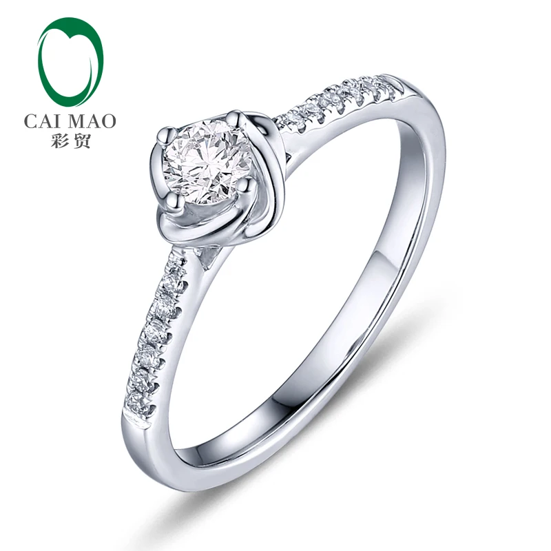 

CaiMao 0.18ct Natural Brilliant Cut F VS Diamond Engagement Ring 14K White Gold Anniversary