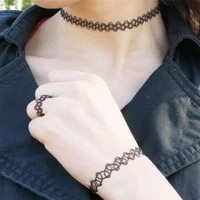 2pclot cute elastic tattoo choker necklace for women vintage punk stretch necklace jewelry girlfriend gift