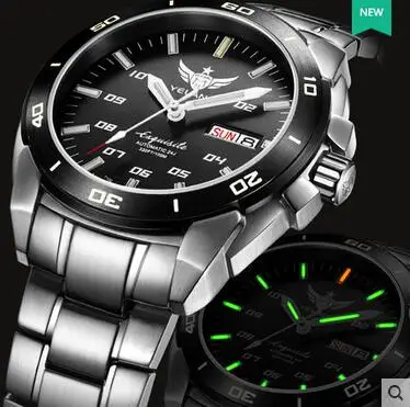 

Yelang Automatic watch Tritium Ligth T100 Japan TOP 24Jewels Movement Waterproof 100m Date Day Sapphire Swim Watch
