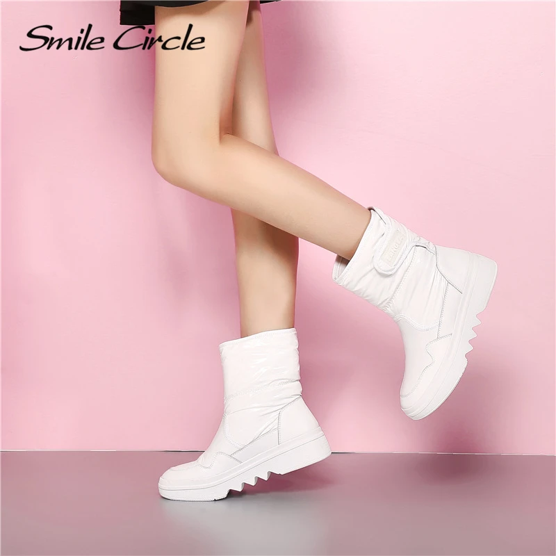 Женские зимние ботинки Smile Circle теплые водонепроницаемые из натуральной кожи на