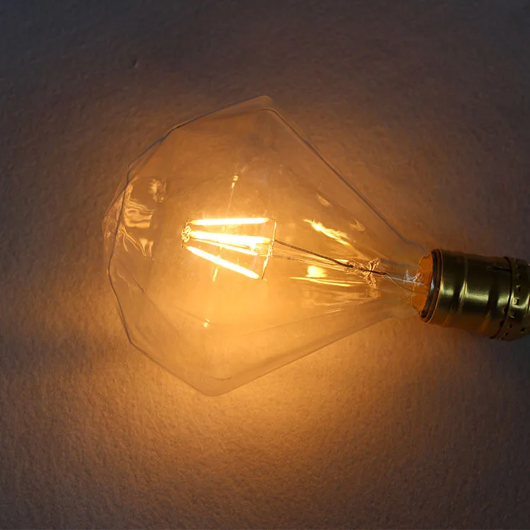 

4w E27 220v Vintage Edison LED Bulb Glass Diamond Filament bubble