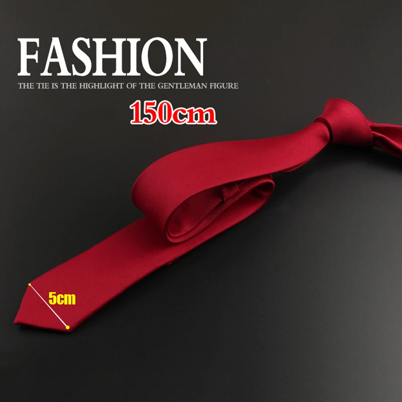 Мужской облегающий галстук Корейская версия 5 см однотонный с вырезом формальный