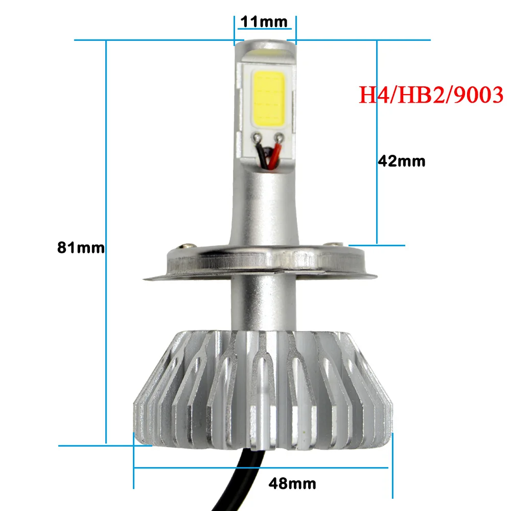 OkeyTech 2 шт. 12 В 24 Автомобильная фара лампа H4/HB2/9003 Hi Lo COB LED 40 Вт 2000LM 6000K белый Авто