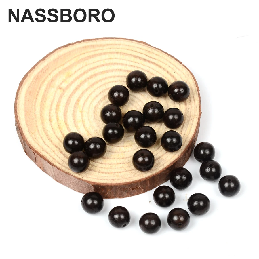 Круглые деревянные бусины из натурального черного дерева 6 мм 8