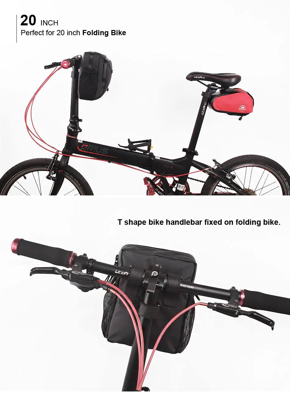 RHINOWALK 4L Bicycle Handlebar Bag Full Waterproof Folding Bike Front Bag Electric Bike Cycling Bag Panniers with Rain Cover