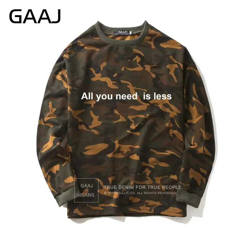 Мужская и женская камуфляжная Толстовка GAAJ толстовка с надписью All you need is less