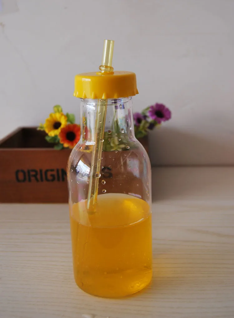 Модные летние соломы бутылки 350 мл хорошее время двойной Пластик бутылка с