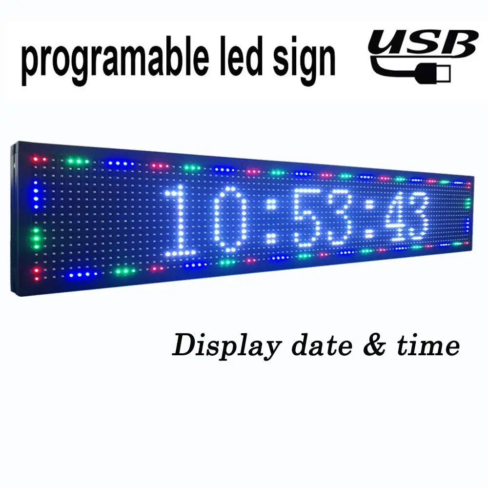 P10 SMD СВЕТОДИОДНЫЙ знак 39 &quotх 8&quot Крытый RGB WI-FI светодиодный Программируемый