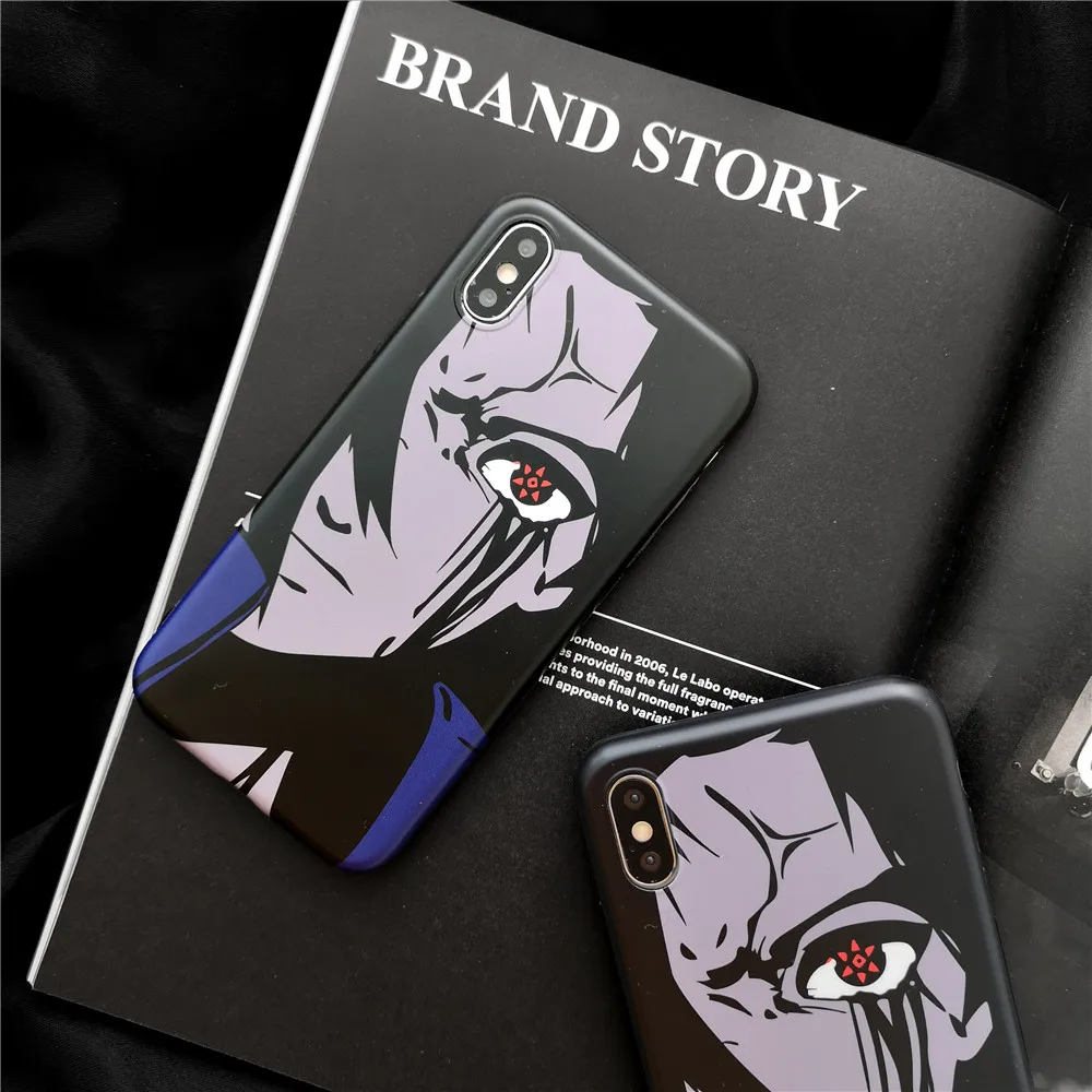 Anime Half Face Man For iPhone X XR XS Max case Funny Horrible Red Eyes Soft Cover 78 6s Plus phone Case Frosted Capa |