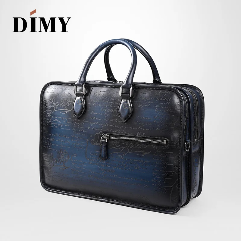Сумка-мессенджер DIMY D9161 мужская из телячьей кожи портфель в деловом стиле саквояж