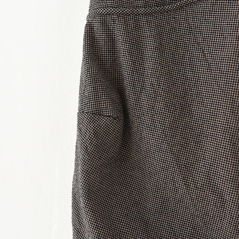 Женская винтажная клетчатая юбка Johnature Повседневная Мягкая Свободная А силуэта