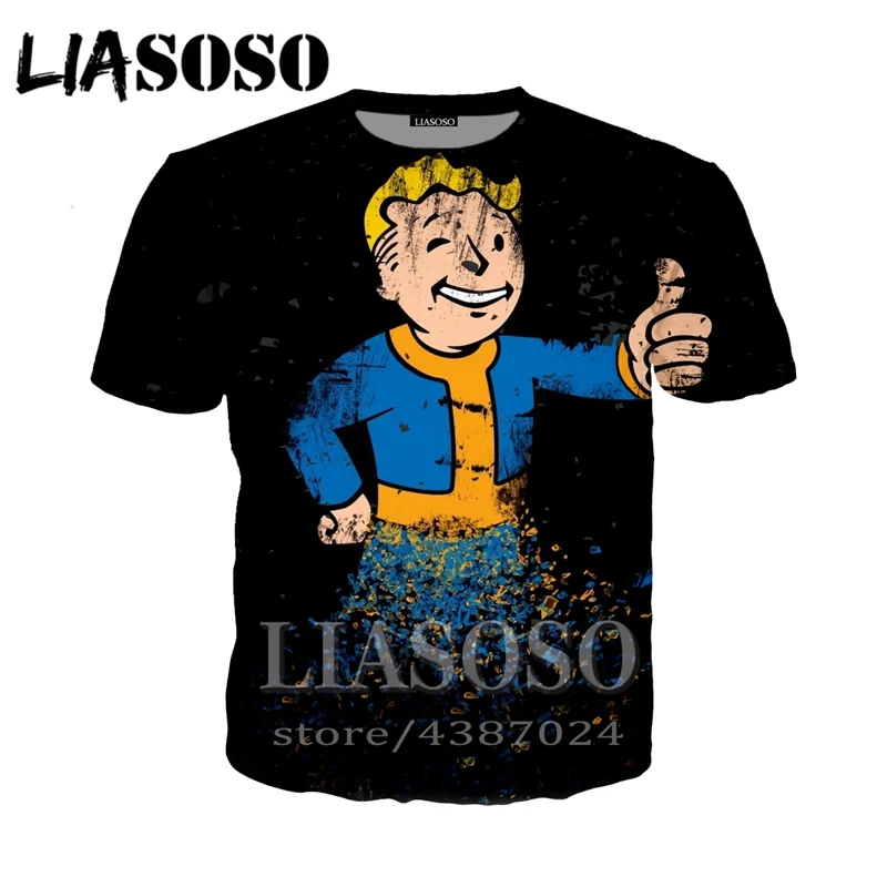 Футболка liaseo с 3d принтом игры Fallout 4 для мужчин и женщин Повседневная рубашка