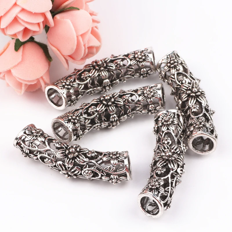 10 шт. винтажный сплав античное серебро цветочный дизайн коннектор подвеска