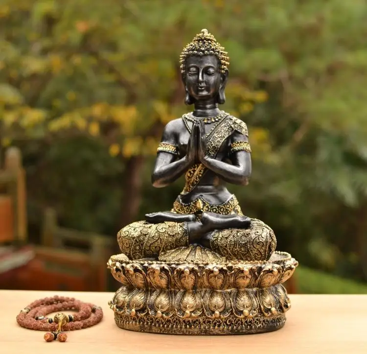 Wholesale Buddhist supplies # home good decorative Buddha art -2019 Southeast Asia Lotus Praying Sitting statue | Дом и сад