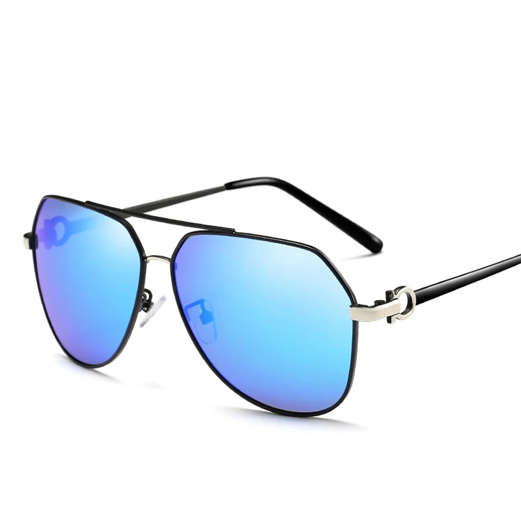 C4 SilverBlack.Blue HBK мужские поляризованные солнцезащитные очки из сплава для пилота, женские/мужские винтажные спортивные очки для вождения, солнцезащитные очки для вождения PM0092 - Цвет линз: C4 SilverBlack.Blue