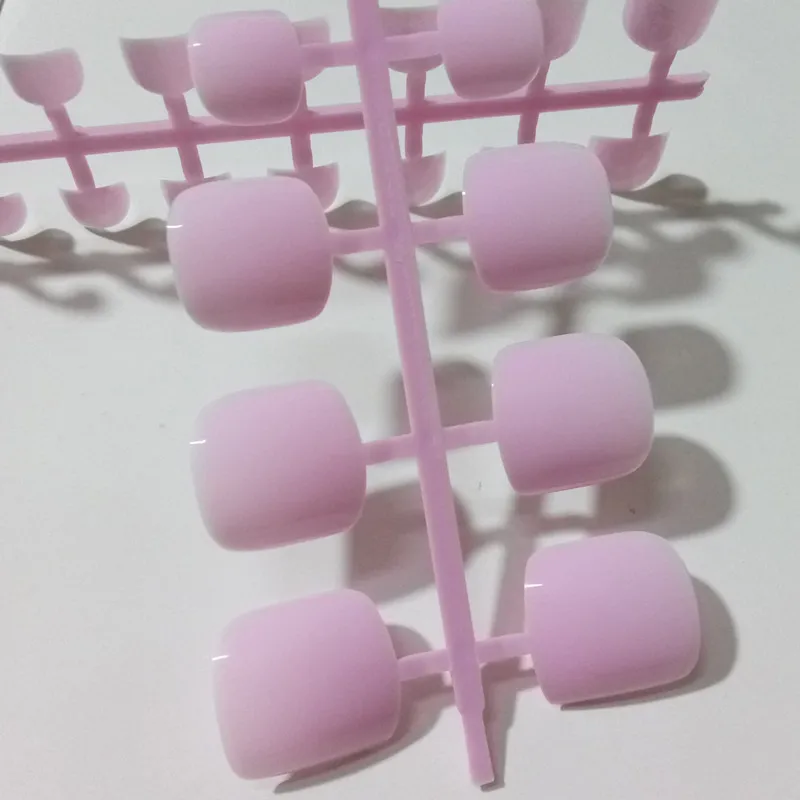 light pink Сладкий карамельный цвет поддельные ногти Блестящий светильник коричневый ложный носок ногтей для Леди DIY Ноги Типсы для маникюра Инструменты P57t - Цвет: light pink