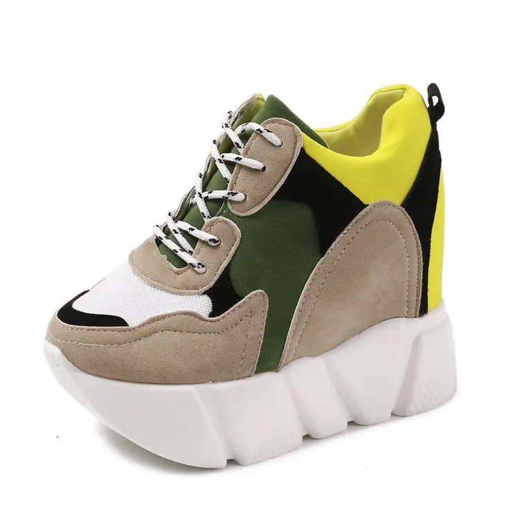 New Arrival 2018 Spring Autumn Fashion Casual Shoes Women High Platform 11cm thick Bottom Female Trainers | Обувь