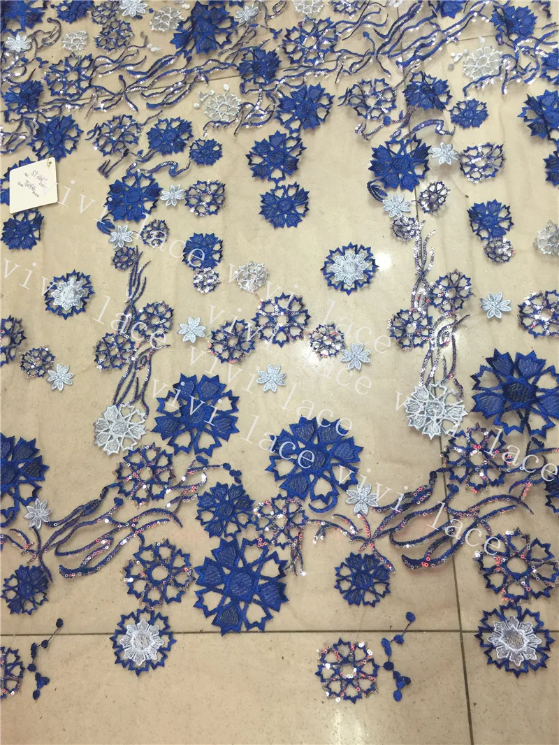 5 ярдов BB0019 # синие блестки 1 м ширина тюль сетка кружевная ткань для