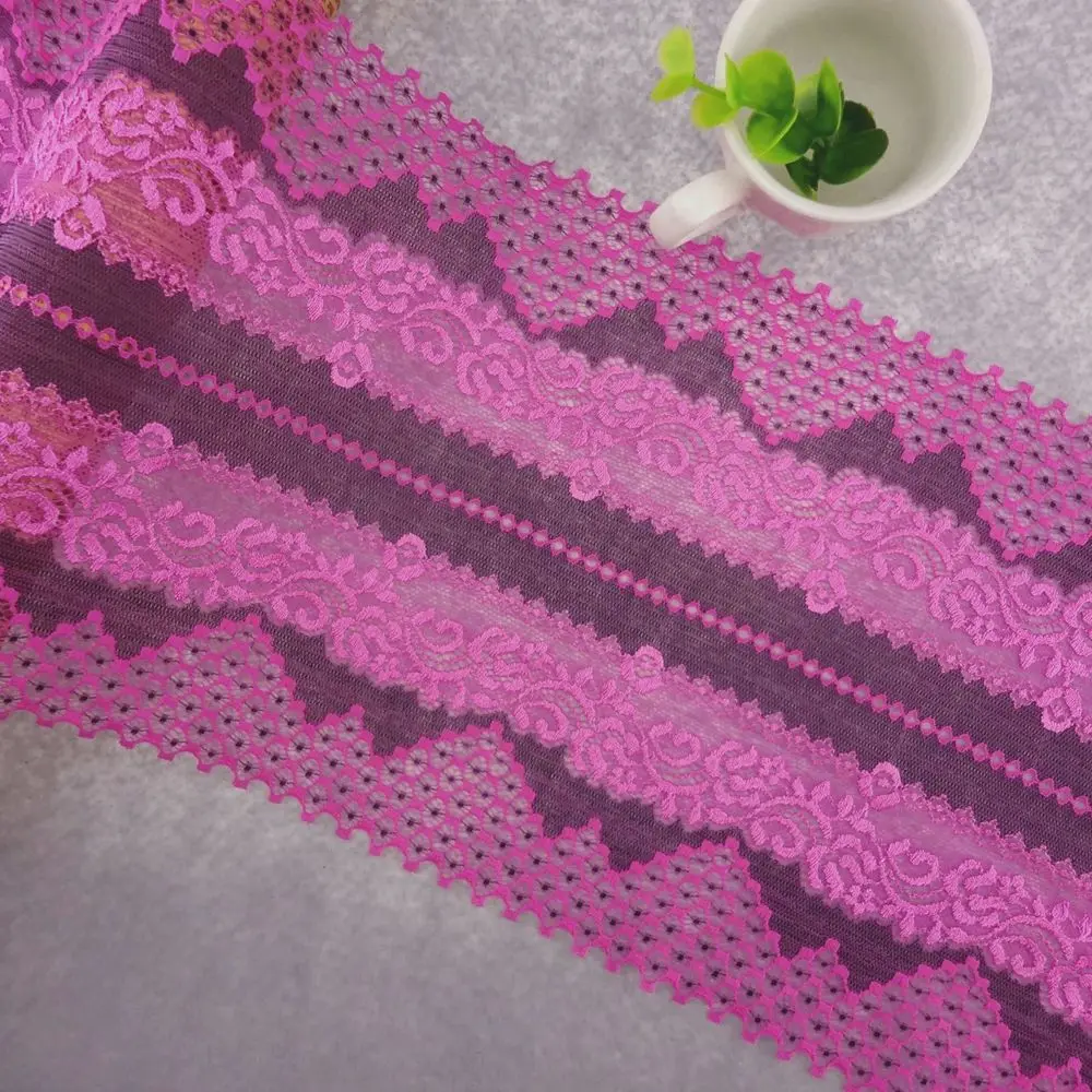 Эластичная кружевная лента #25 ширина 20 см 2 ярдов/партия фуксия аппликация с