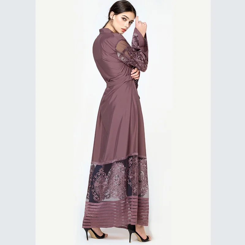Осенняя блуза размера плюс Mujer De Moda abaya Женский Длинный Шифоновый кружевной кардиган-кимоно Mujer Roupa корейская модная одежда