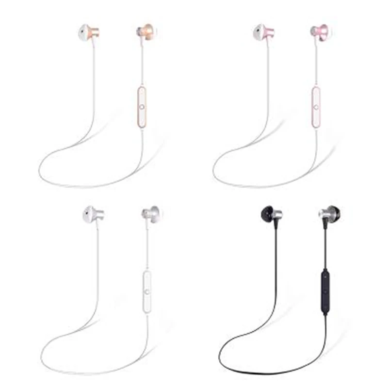 Магнитная бас стерео Половина ухо наушники Беспроводной Bluetooth с микрофоном