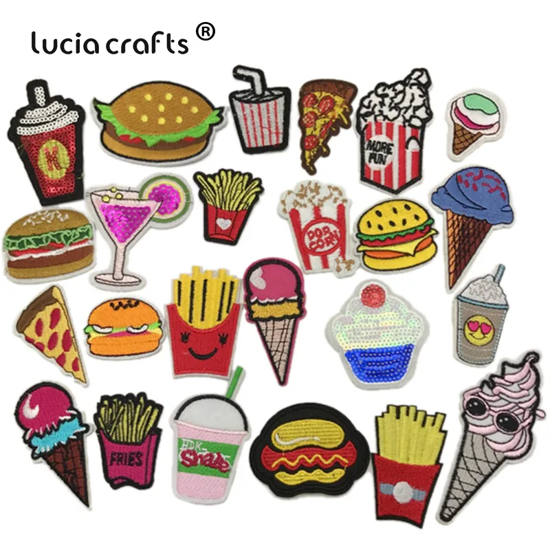 Lucia crafts 24 шт Случайные Стили вышитые ткани Железный или пришить стикер с рисунком из мультфильма патчи/значки для детской одежды L0304