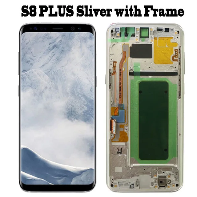 Сменный экран для samsung Galaxy S8 G950F G950U lcd S8 Plus G955 G955F, сенсорный дигитайзер в сборе - Цвет: S8 Plus Silver