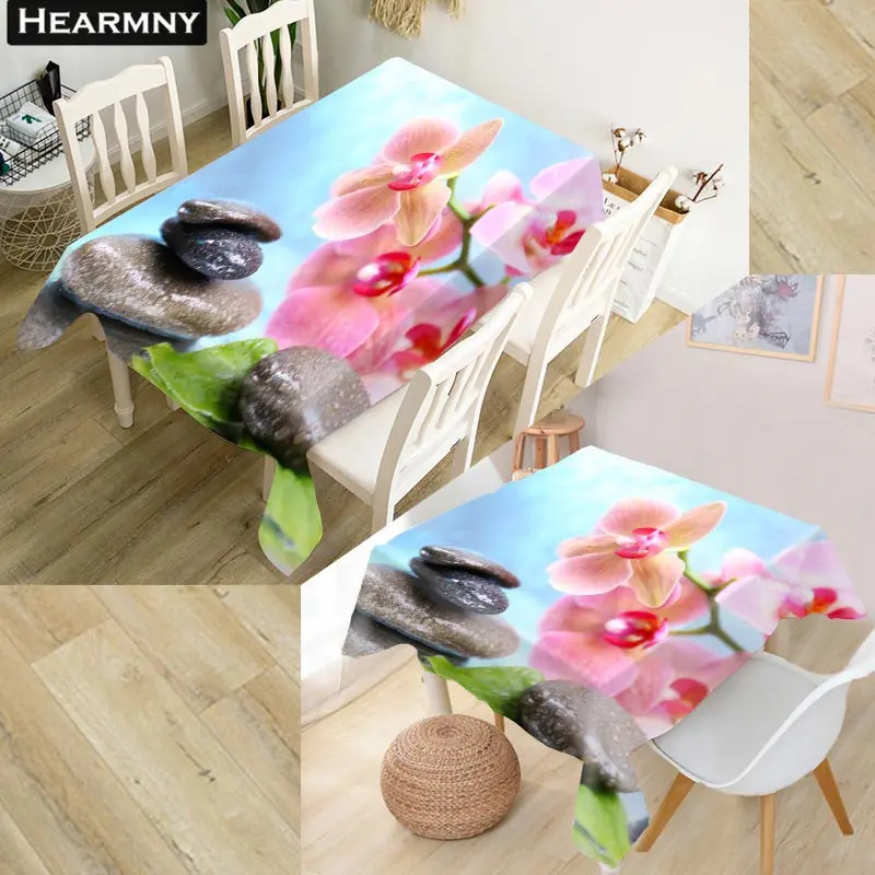 HEARMNY Pink Flower Tablecloth 3D Oxford Fabric Square/Rectangular Dust-proof Table Cover For Party Home Decor TV Covers - Цвет: 4