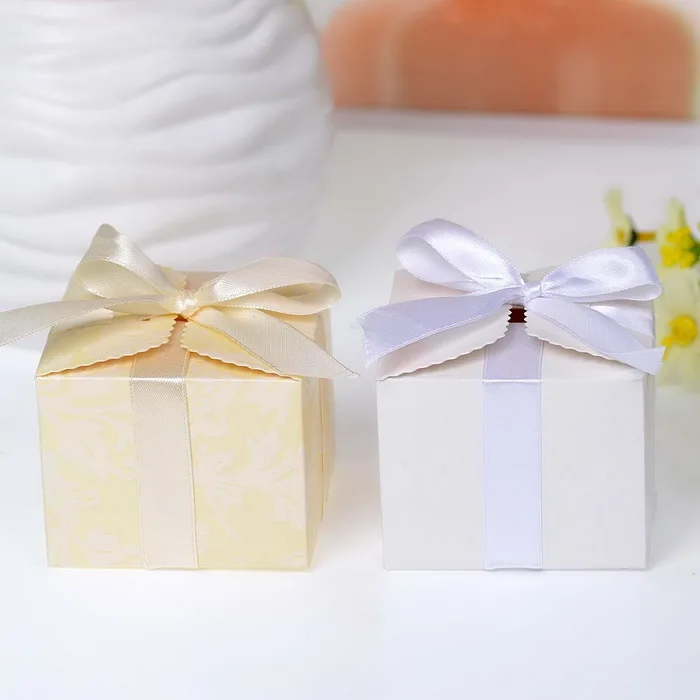 Простая коробка для подарков с лентой подарочные коробки бумажные шоколада 50